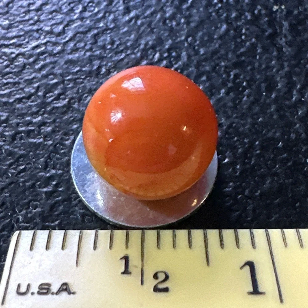 Vintage Glass Marble Orange Cream White‎ Swirl 1/2